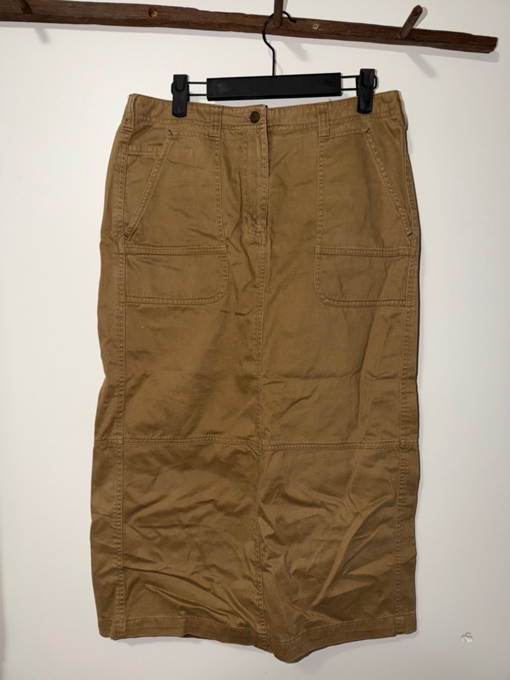 Ralph Lauren‎ Khaki Utility Midi Skirt with Paisley Waistband